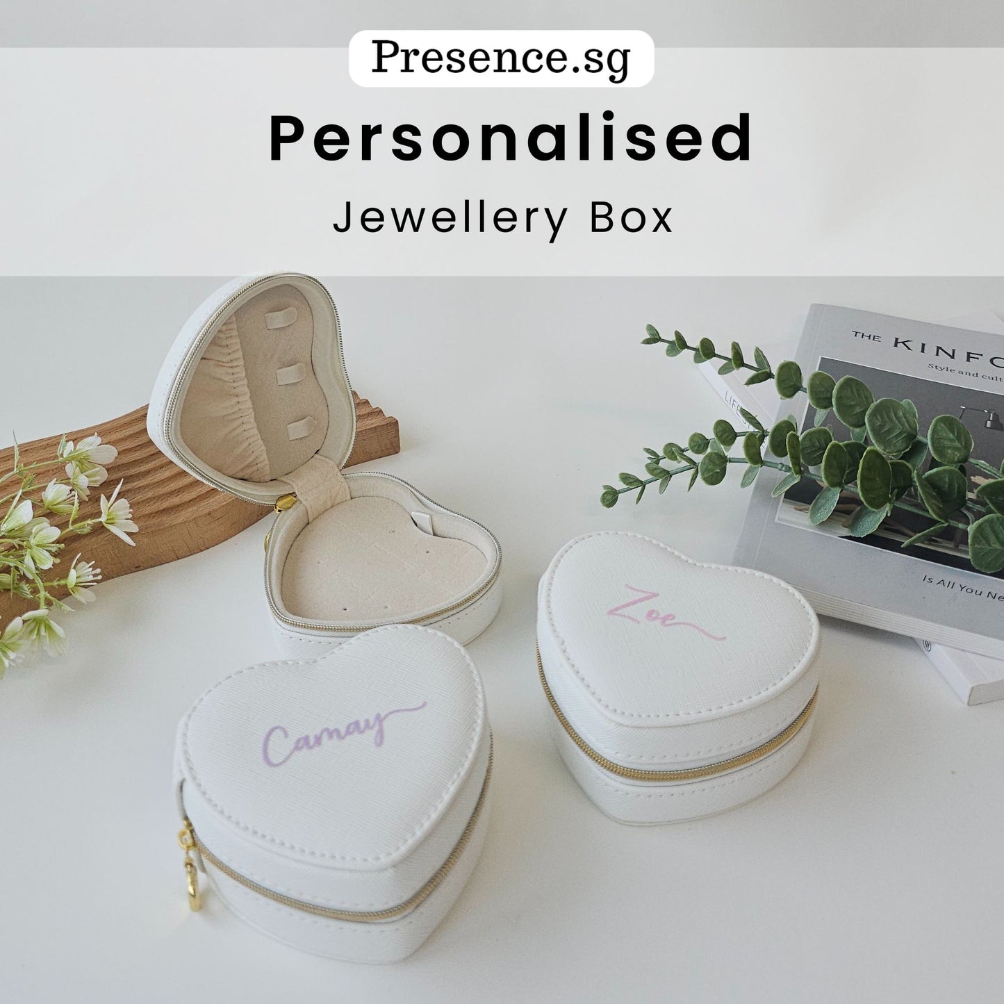 Personalised Travel Jewellery Box (Heart)