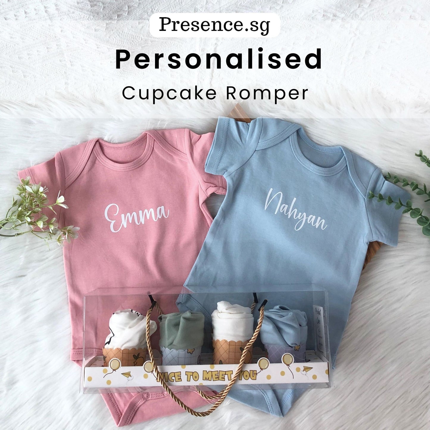Cupcake Romper Baby Gift Set