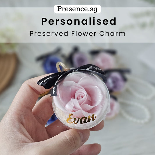 Personalised Preserved Rose Keychain
