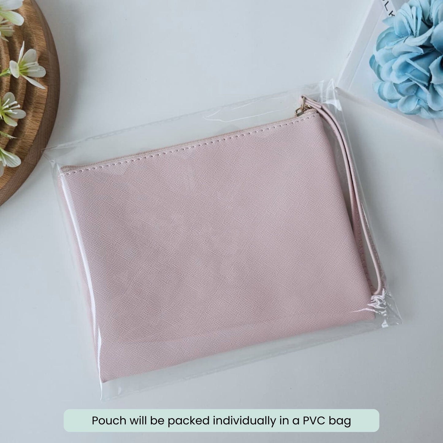 Personalized Leather Wristlet Pouch