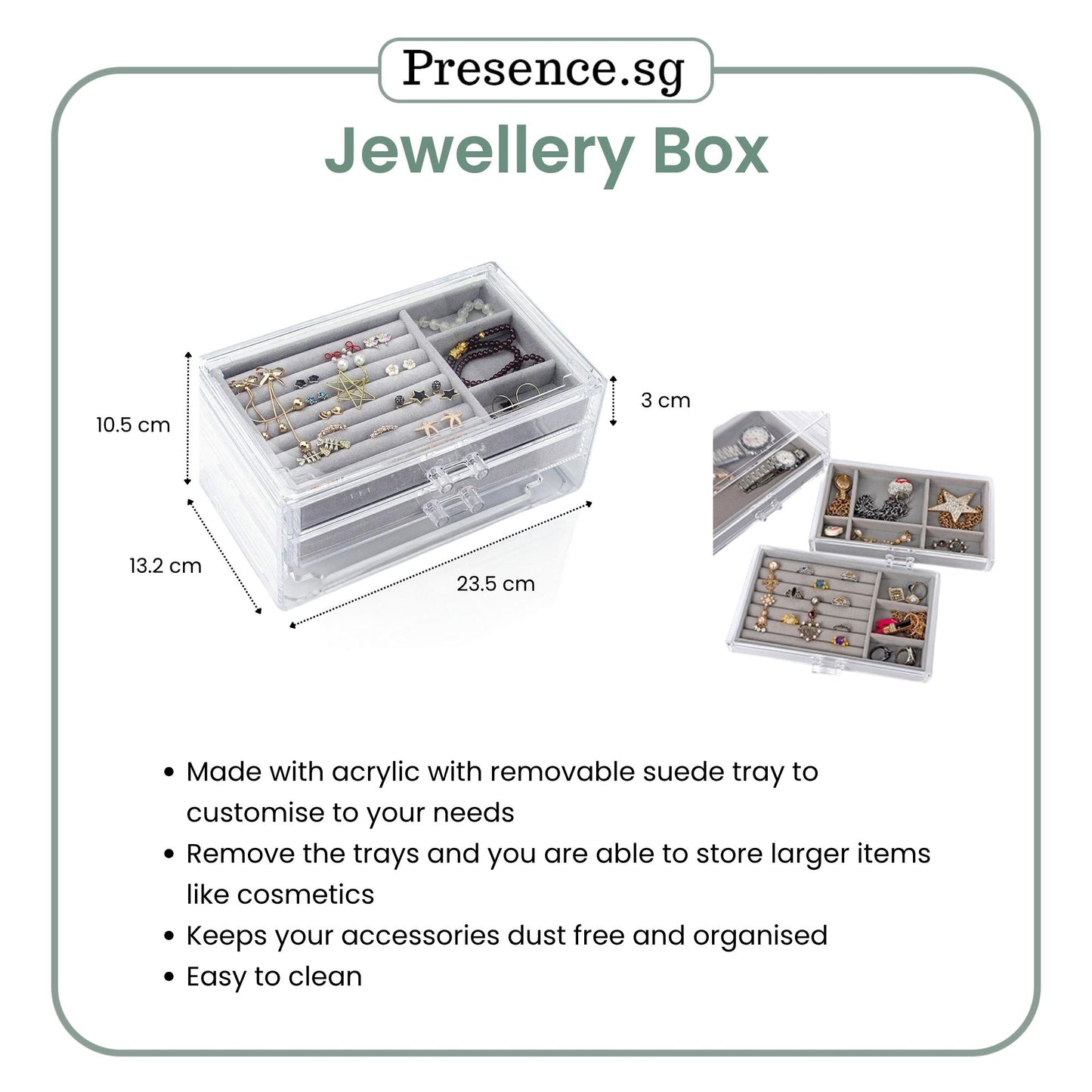 Personalised Jewellery Box - 3 Tier