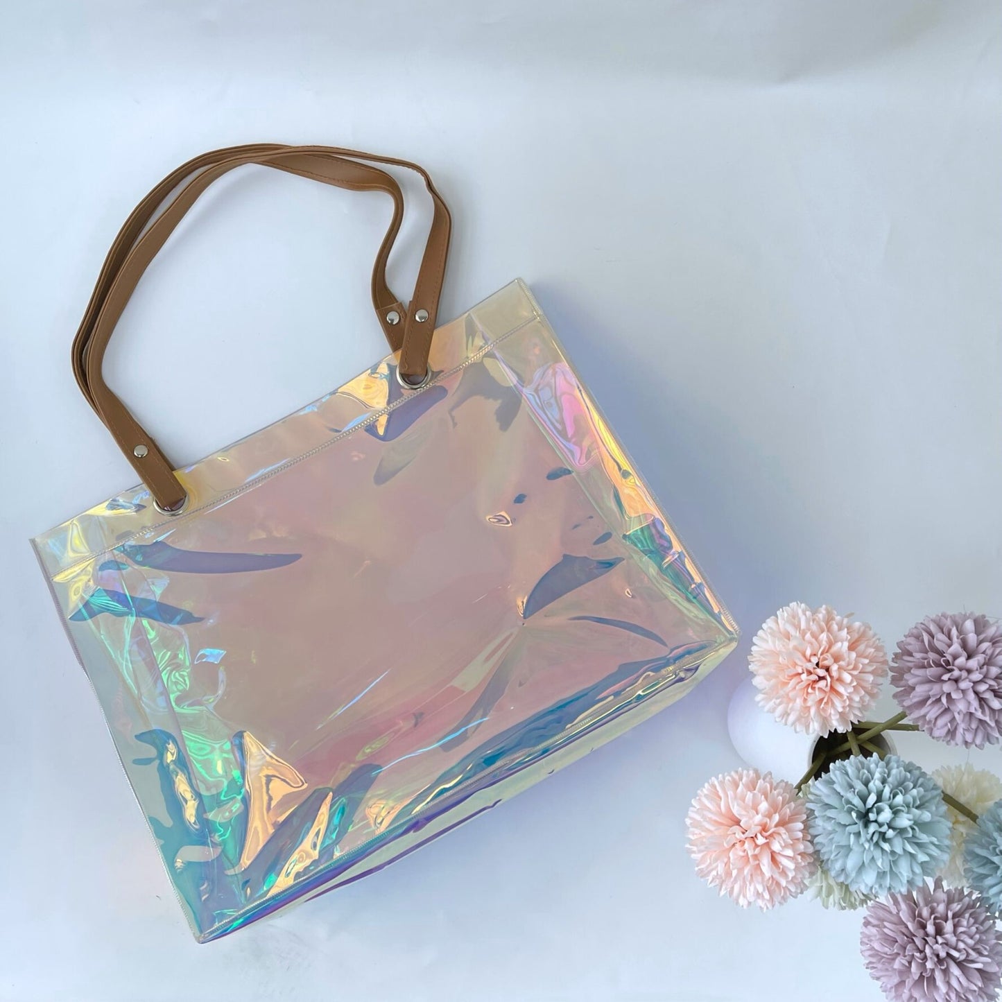 Personalized Iridescent Tote Bag