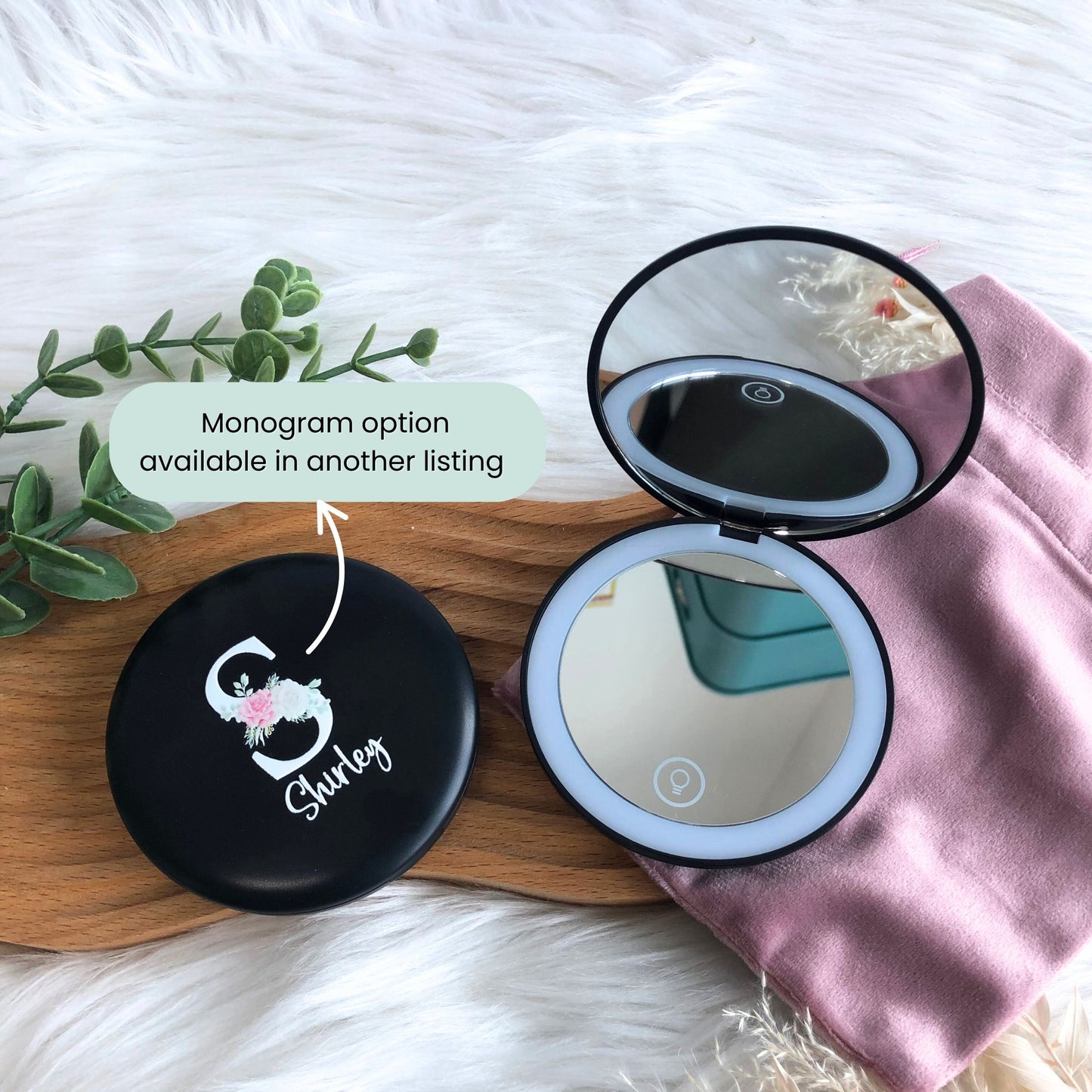 Personalised Compact Mirror with LED