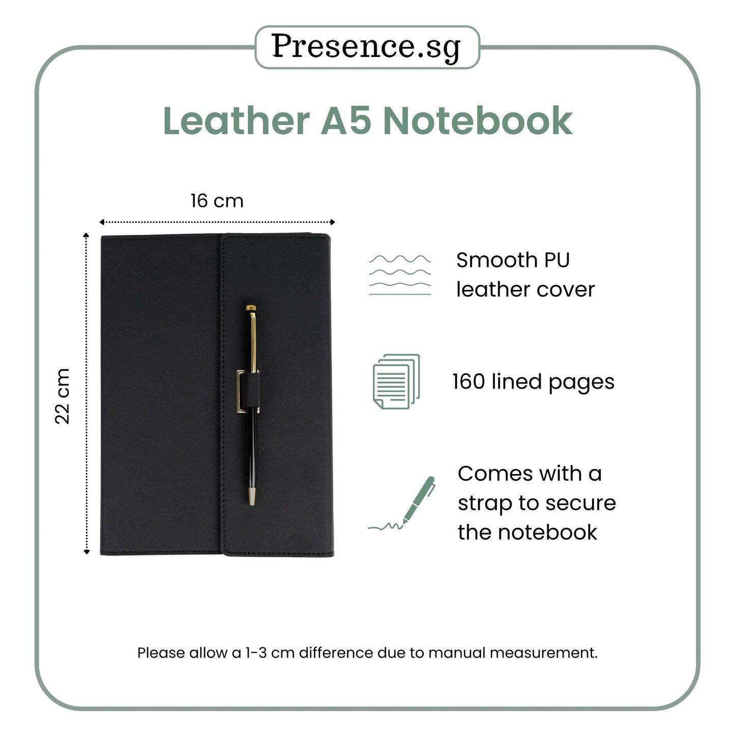Personalized A5 Saffiano Leather Notebook