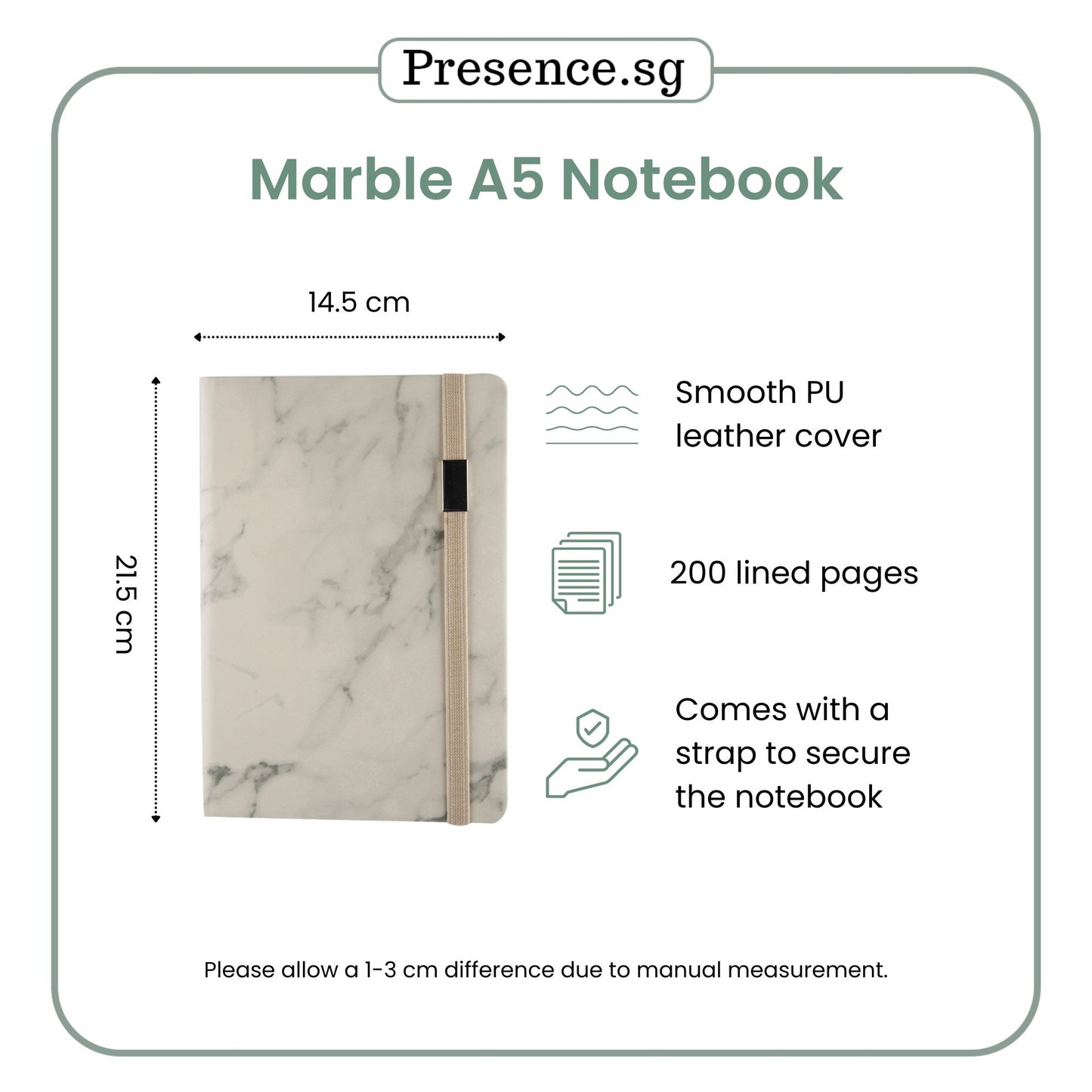 Personalised Marble Notebook A5
