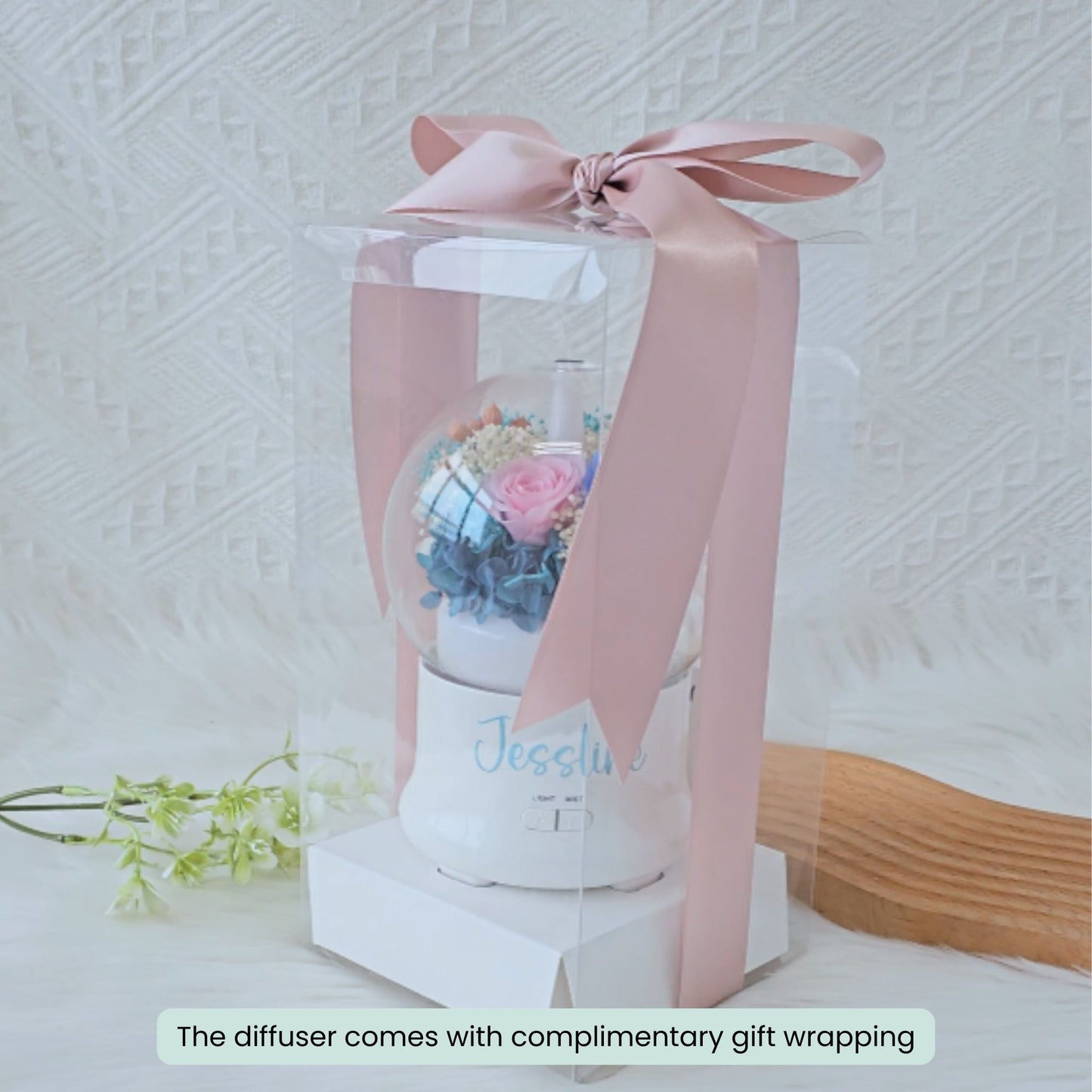 Preserved Flower Aroma Diffuser with Night Light