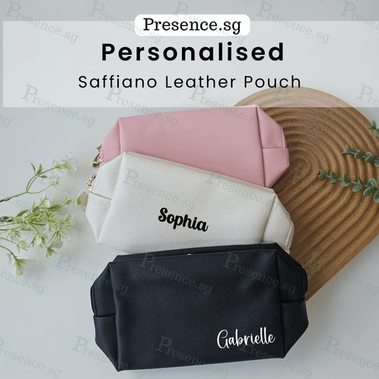 Personalised Saffiano Leather Pouch