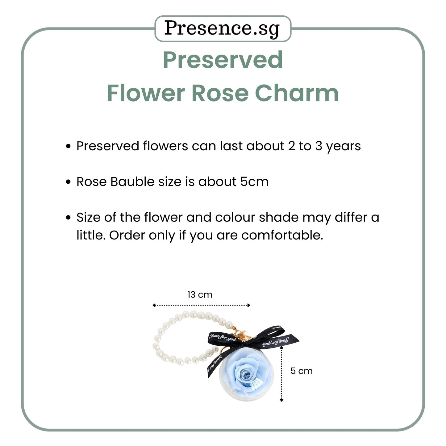 Personalised Preserved Rose Keychain