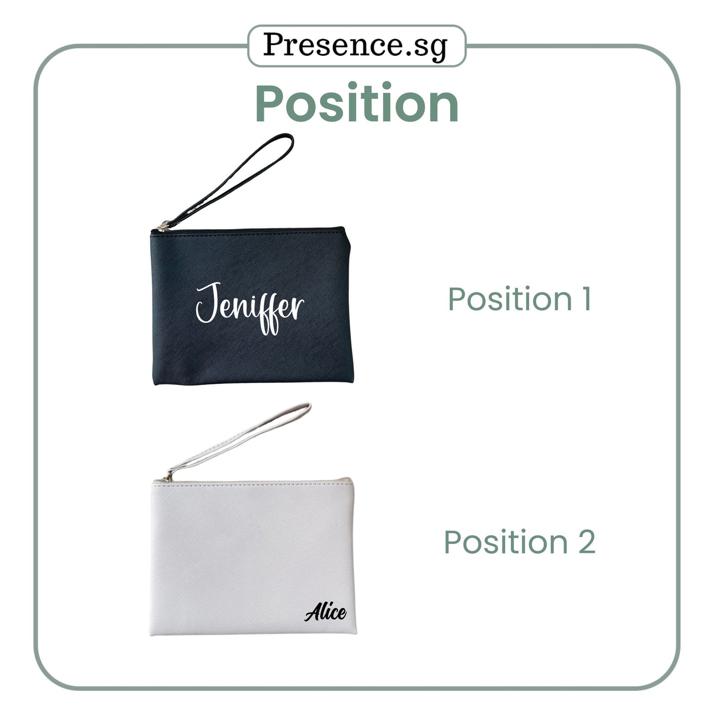 Personalized Leather Wristlet Pouch