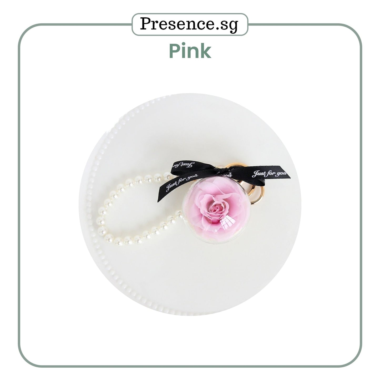 Personalised Preserved Rose Keychain