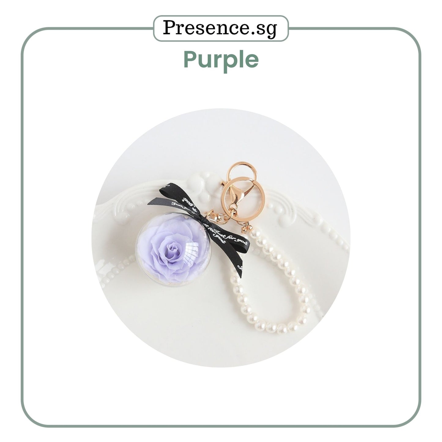 Personalised Preserved Rose Keychain