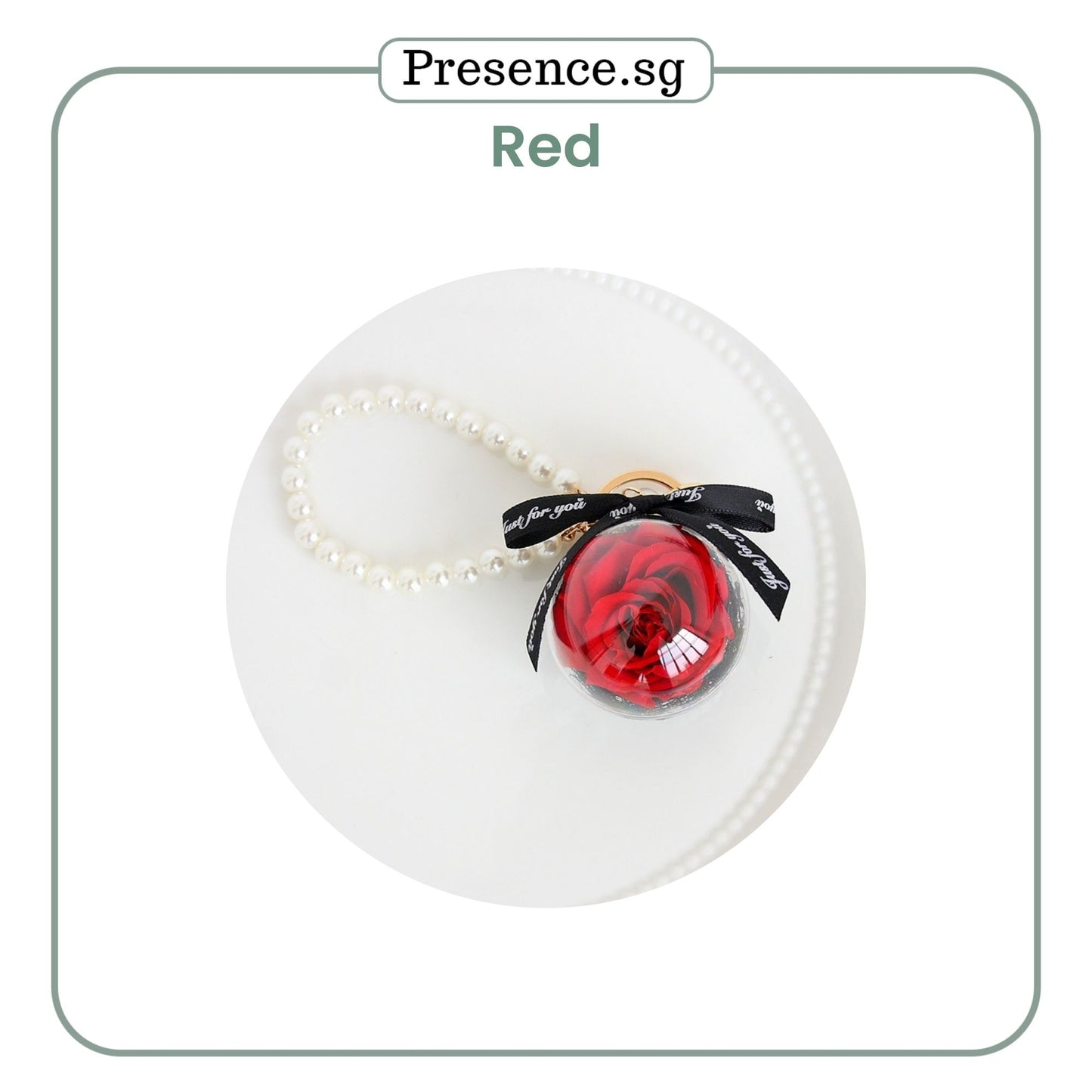 Personalised Preserved Rose Keychain