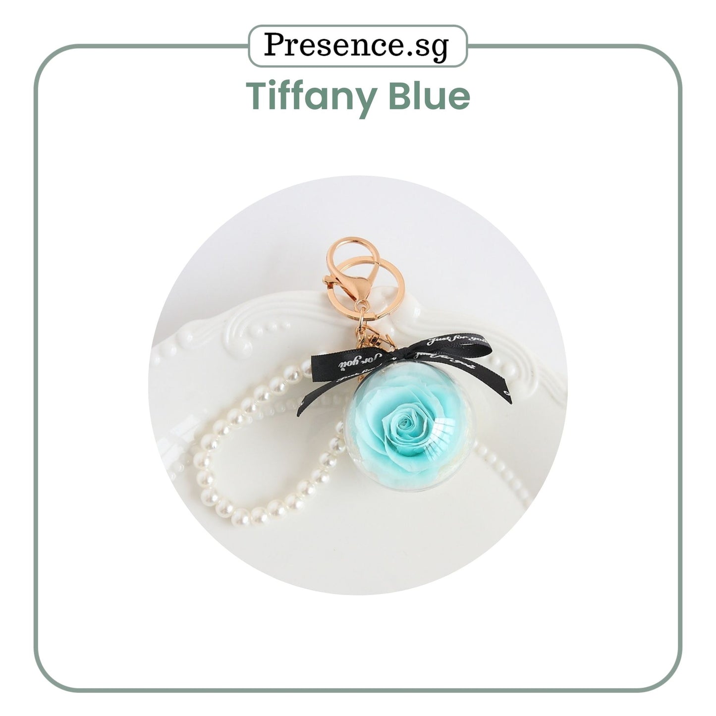 Personalised Preserved Rose Keychain