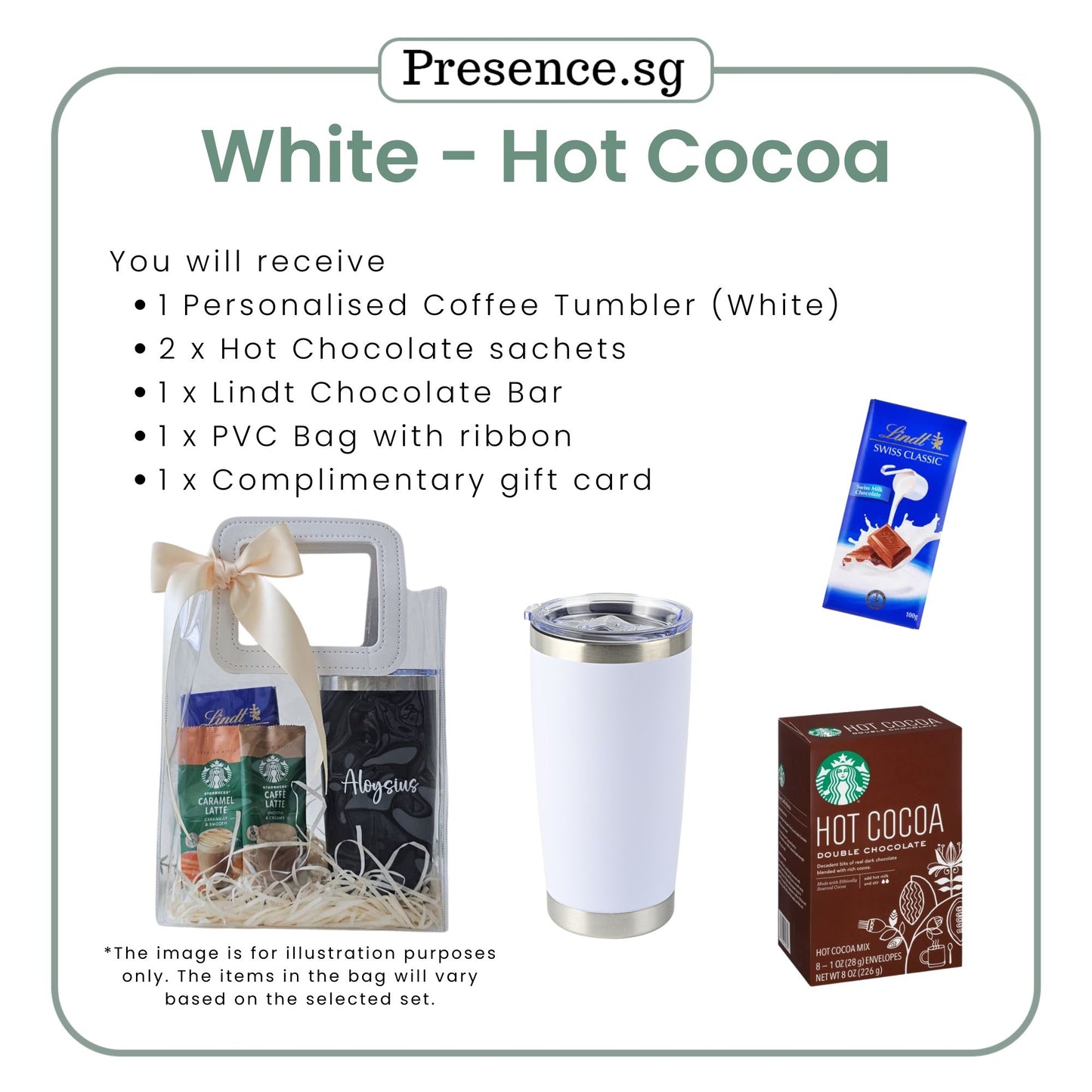Personalised 600ml Coffee Tumbler & Treats Gift Set (Set D)