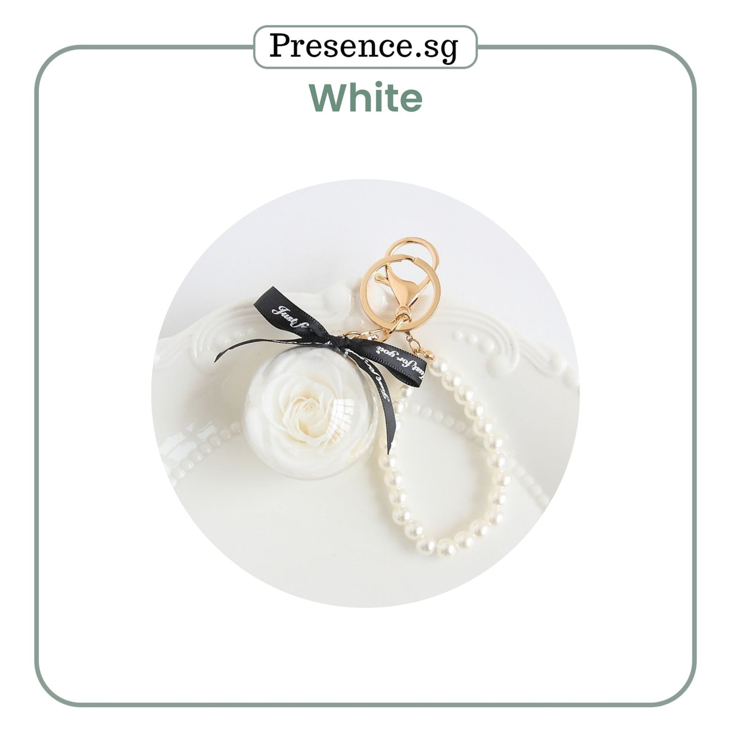 Personalised Preserved Rose Keychain