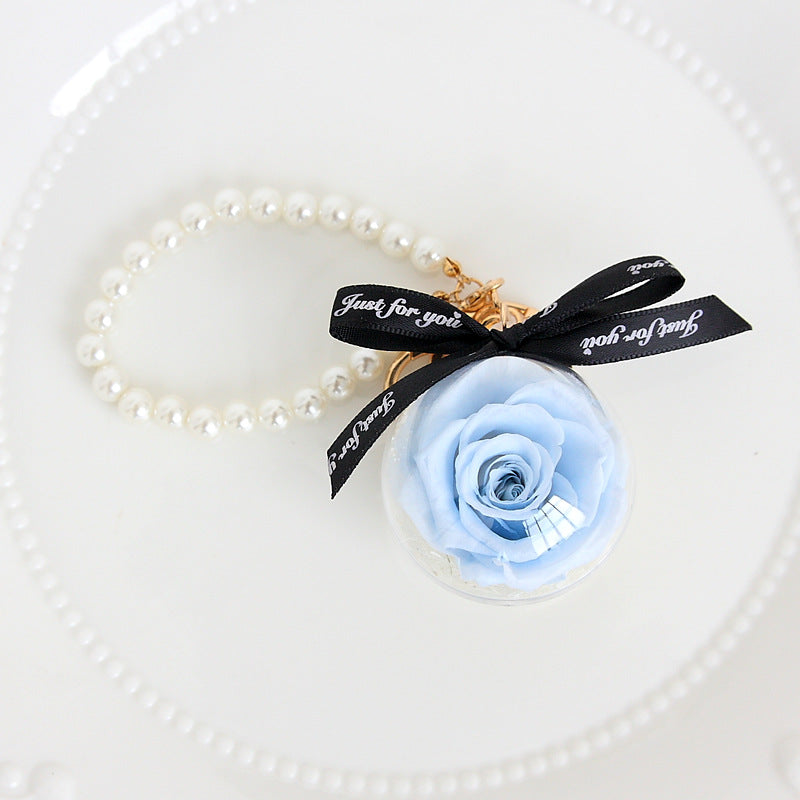 Personalised Preserved Rose Keychain