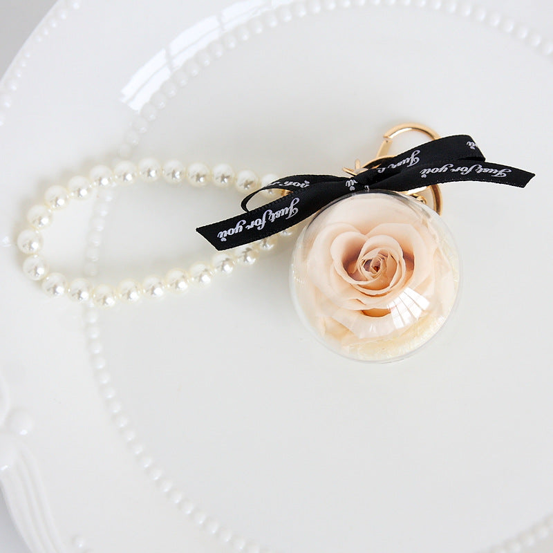 Personalised Preserved Rose Keychain