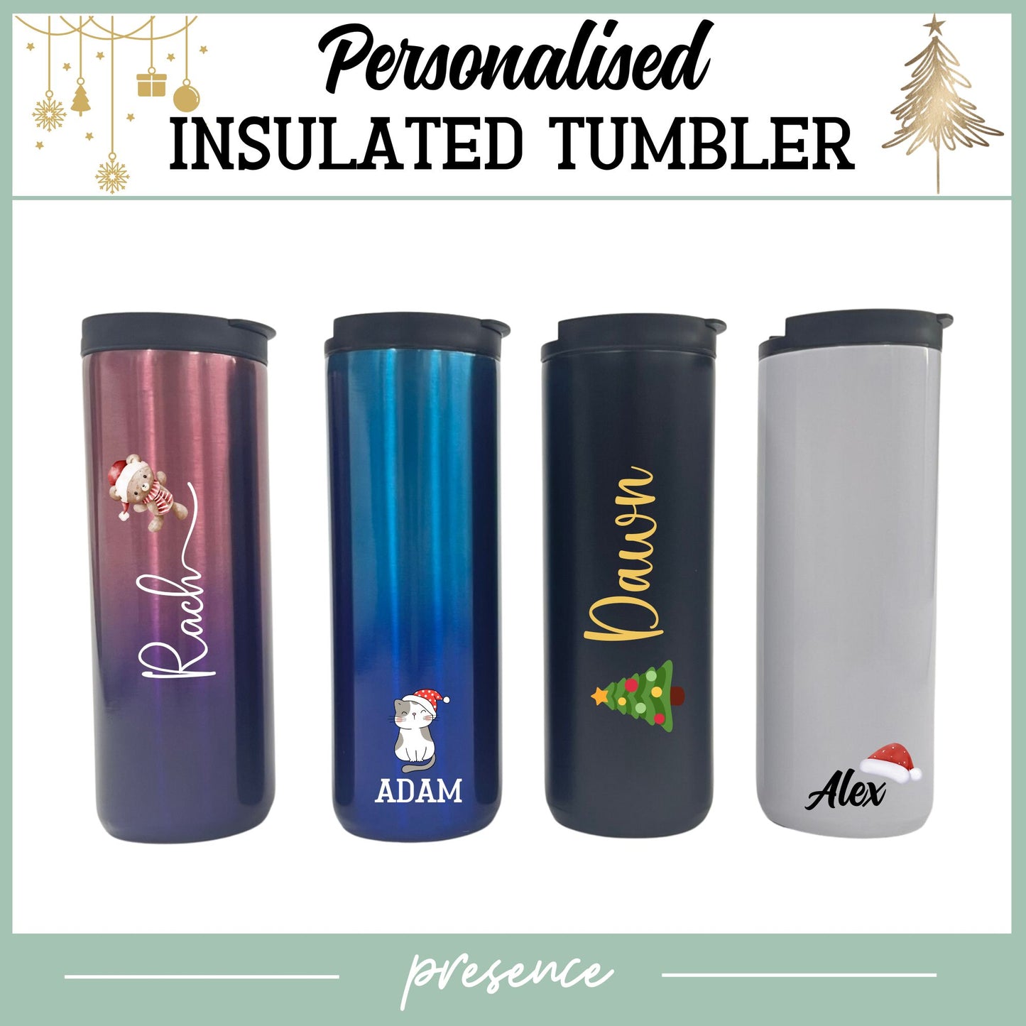 Personalised Christmas Insulated Coffee Tumbler