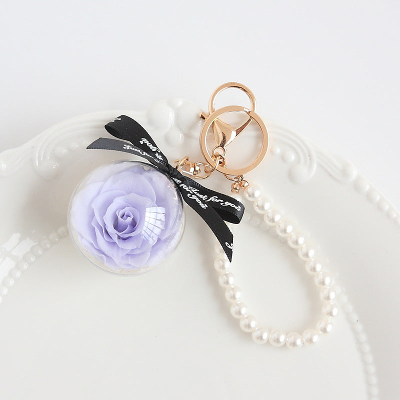 Personalised Preserved Rose Keychain