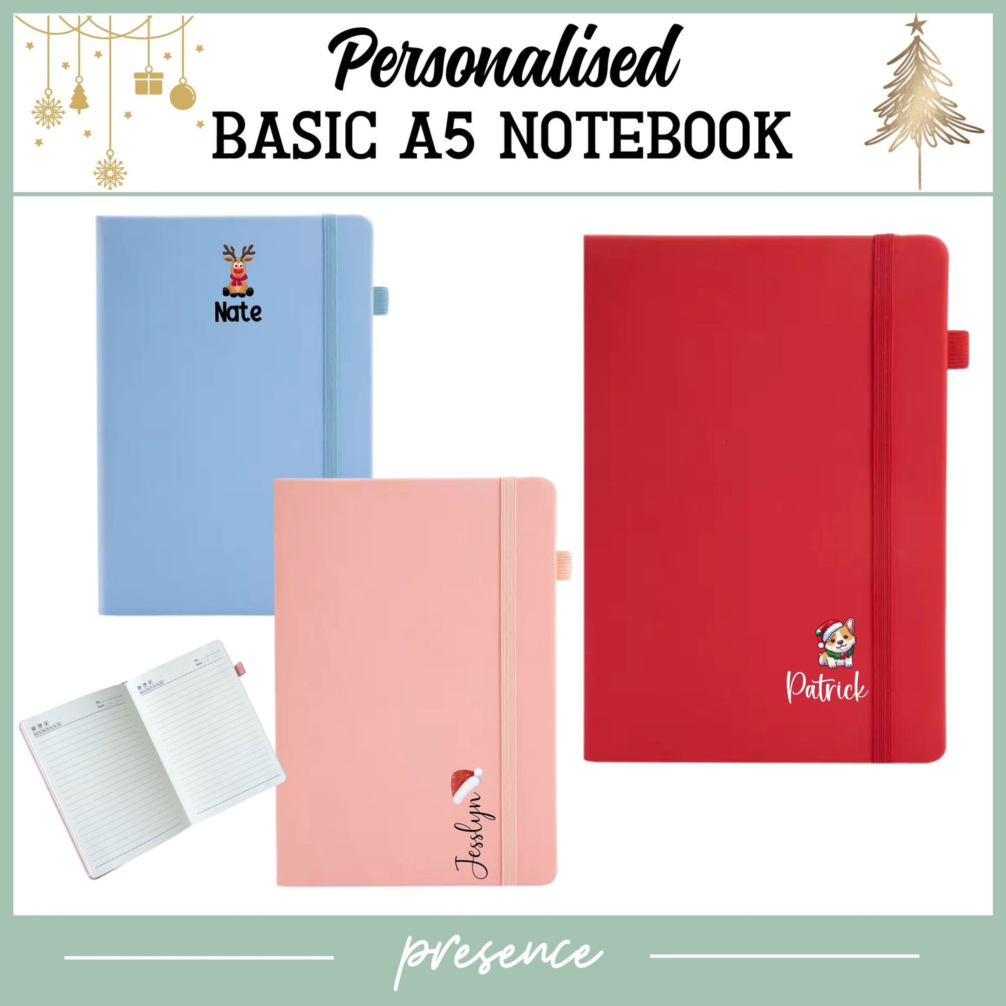 Personalised Christmas Notebook