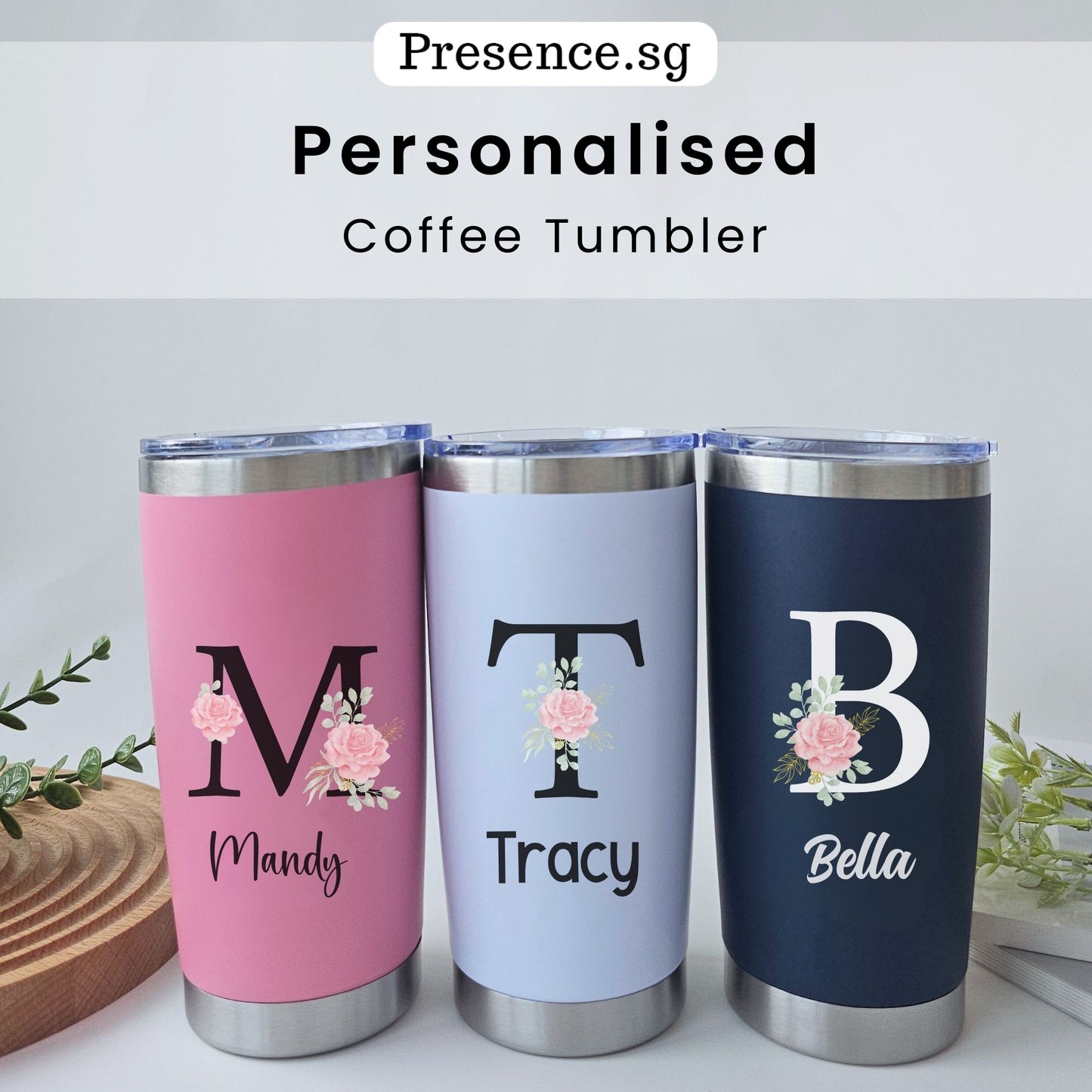 Personalised Coffee Tumbler Magnum Mug 600ml with monogram