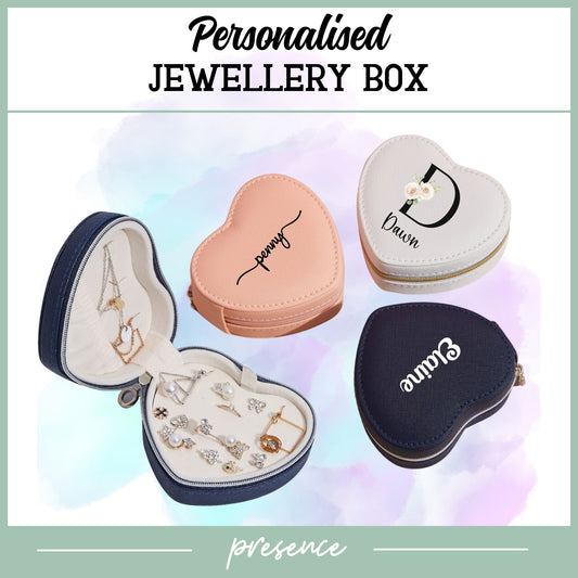 Personalised Travel Jewellery Box (Heart)