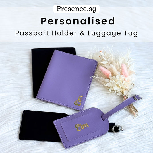 Personalised Passport Holder and Luggage Tag Gift Set