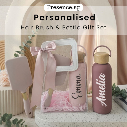 Personalized Thermal Bottle (500ml) & Massage Hair Brush Bundle Gift Set