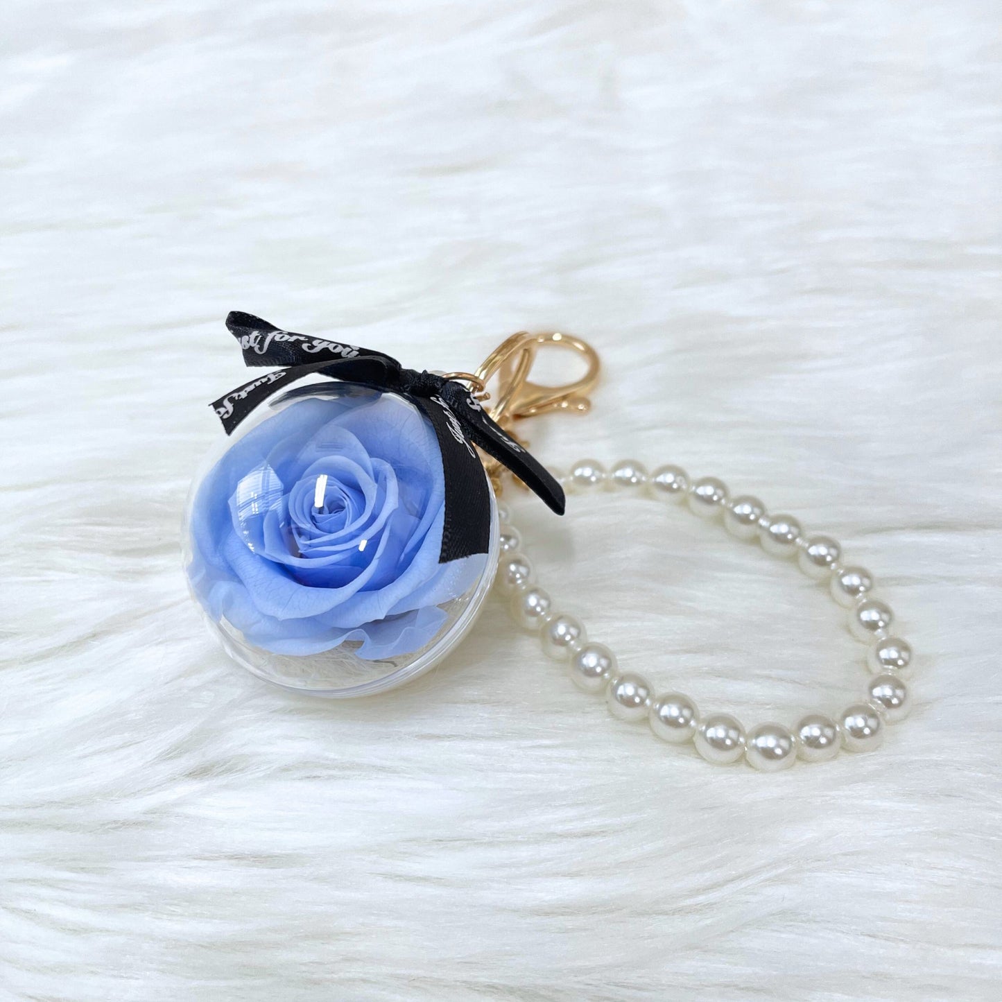 Personalised Preserved Rose Keychain