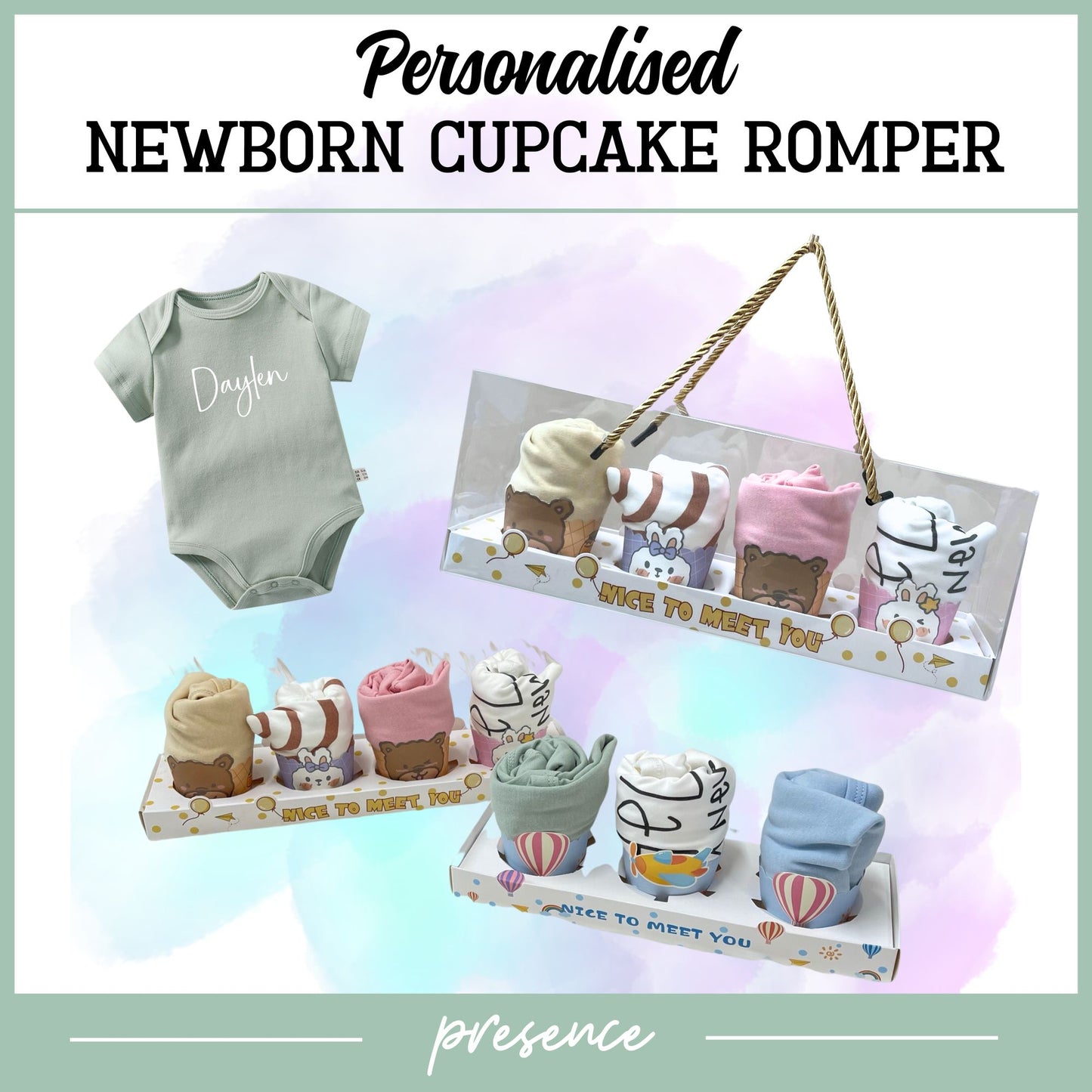 Cupcake Romper Baby Gift Set