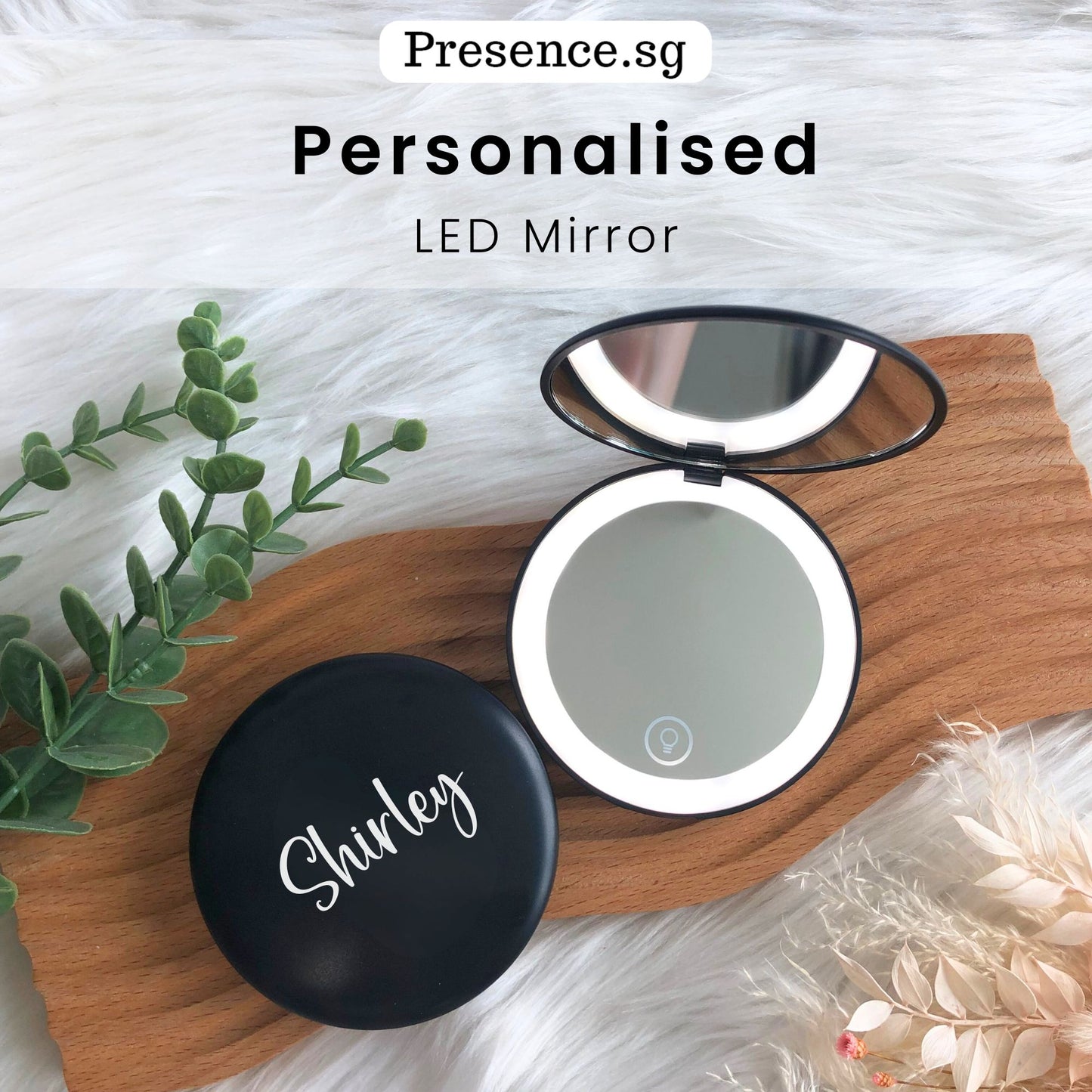 Personalised Compact Mirror with LED