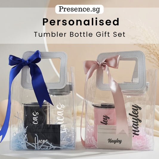 Personalised 300ml Egg Tumbler & 600ml Clear Bottle with Card Holder