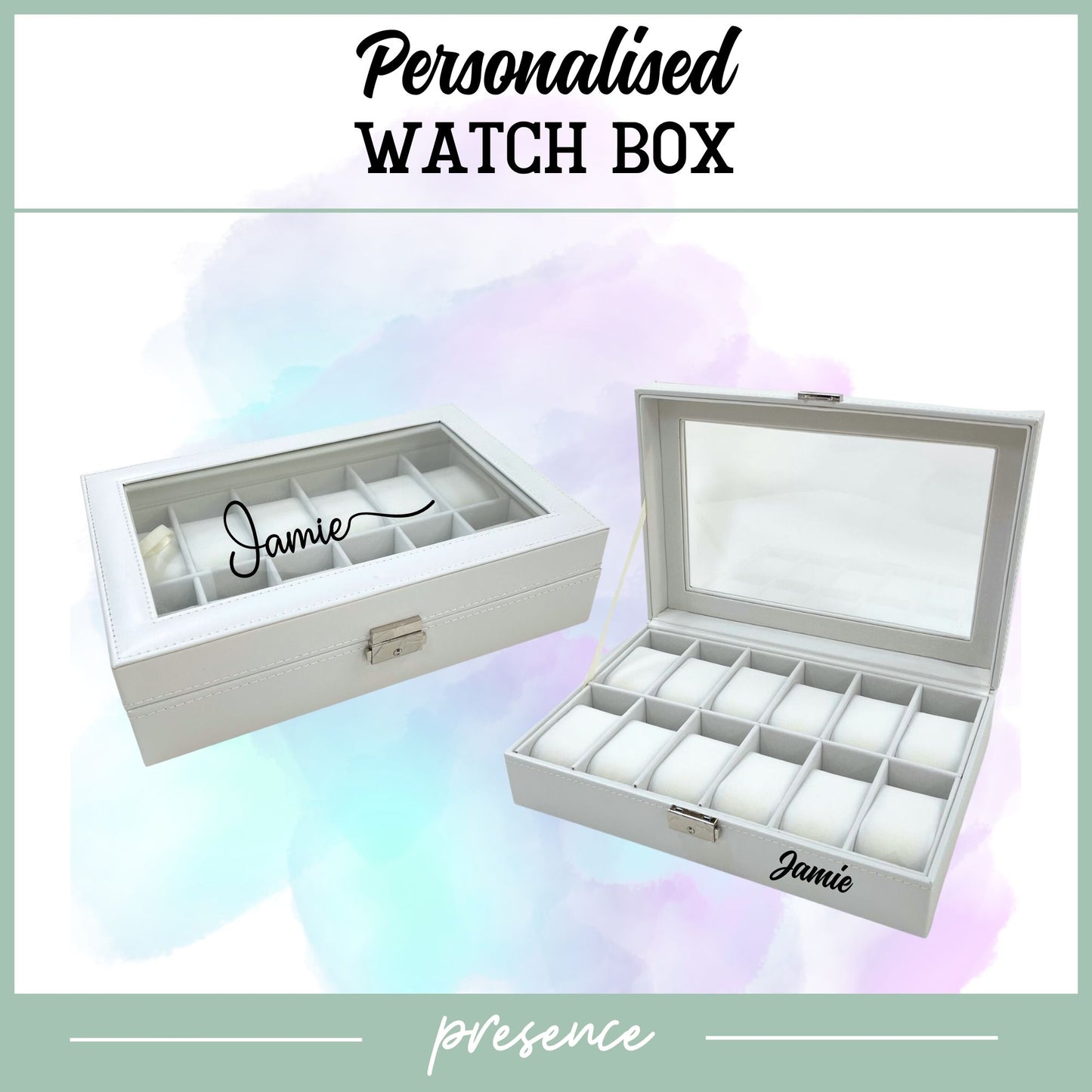 Personalised Watch Box - White