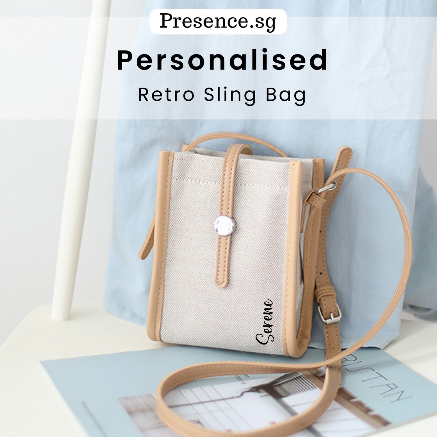 Personalized Retro Canvas Sling Bag