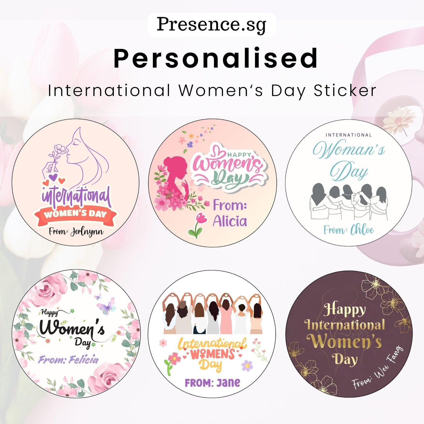 Customised International Women's Day Stickers – 6 Designs