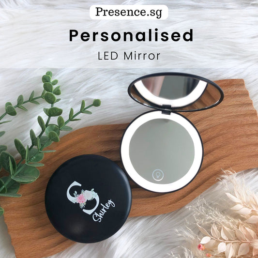 Personalised Compact Mirror with LED- Monogram