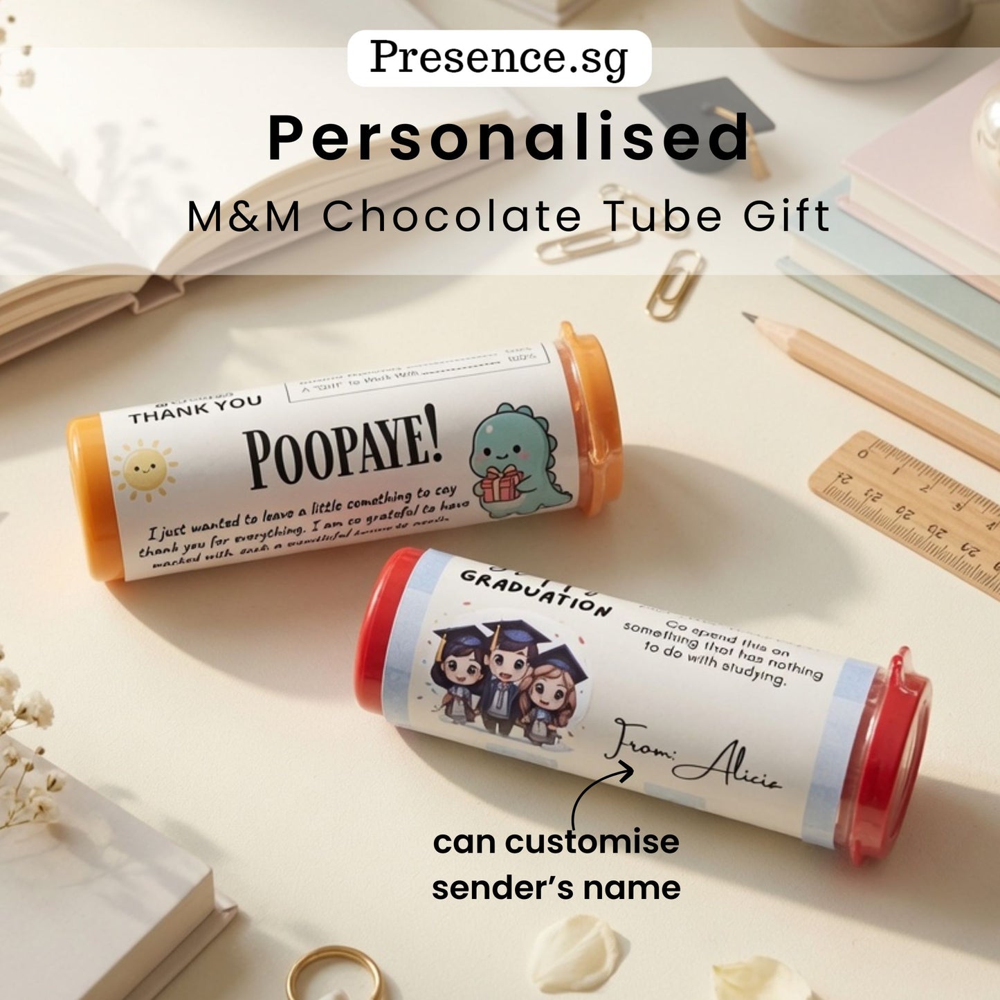 Personalized M&M's Chocolate Tube Gift