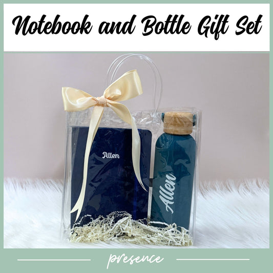 Personalised Notebook and Thermal Bottle Gift Set