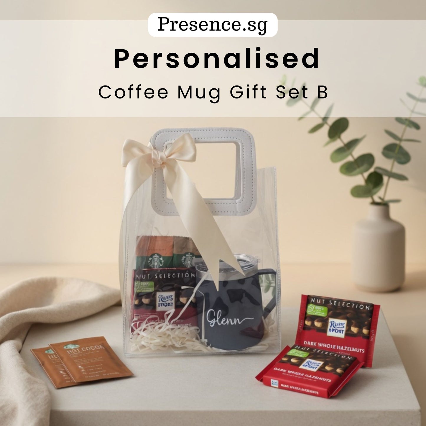 Personalised 450ml Coffee Mug & Treats Gift Set (Set B)