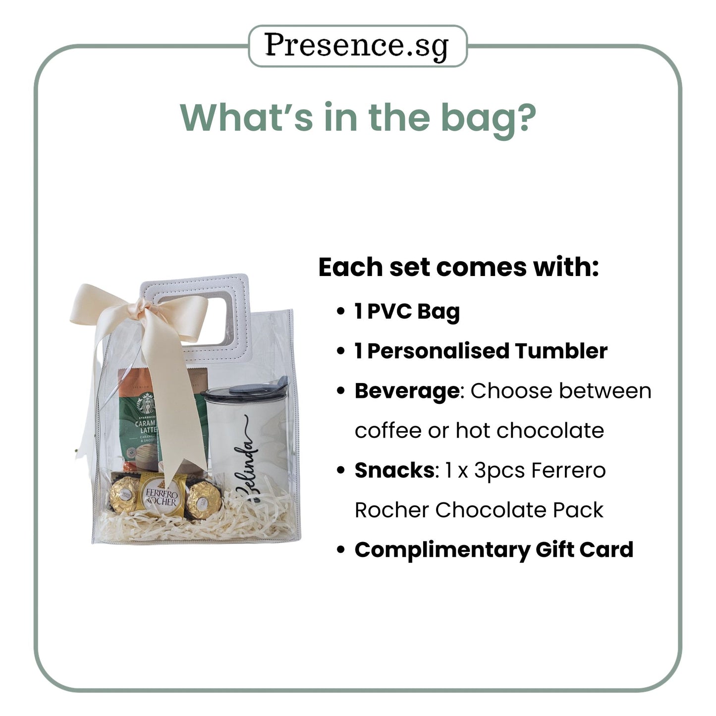 Personalised 600ml Coffee Tumbler & Treats Gift Set (Set C)