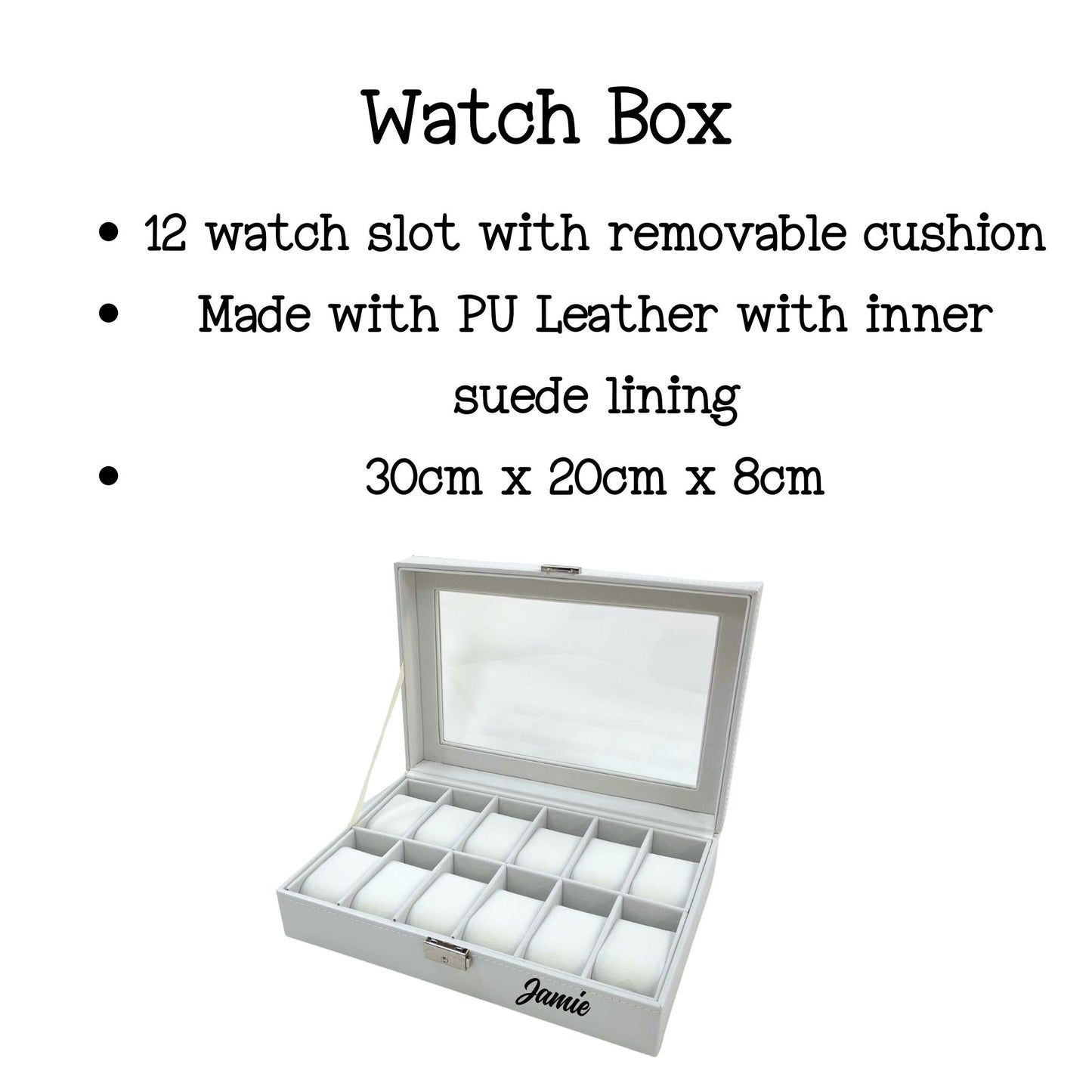 Personalised Watch Box - White