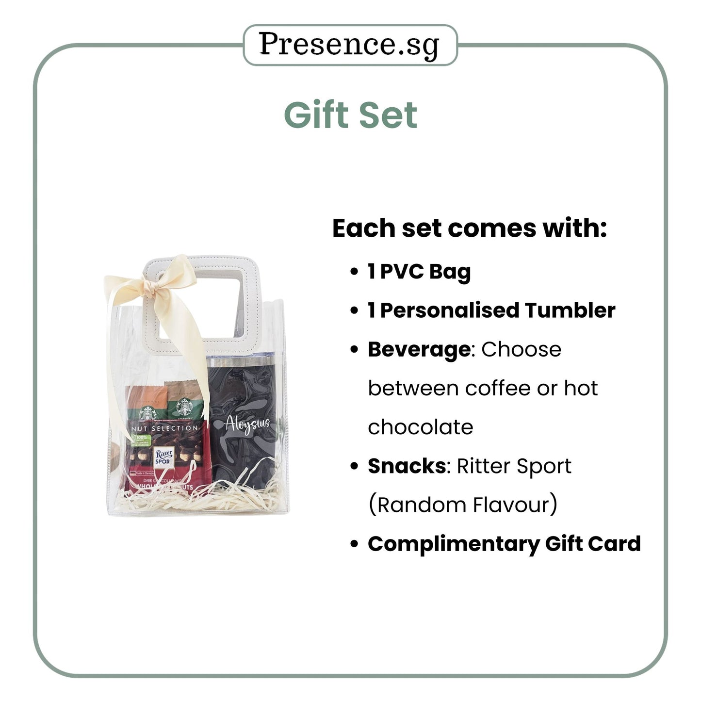 Personalised 600ml Coffee Tumbler & Treats Gift Set (Set B)