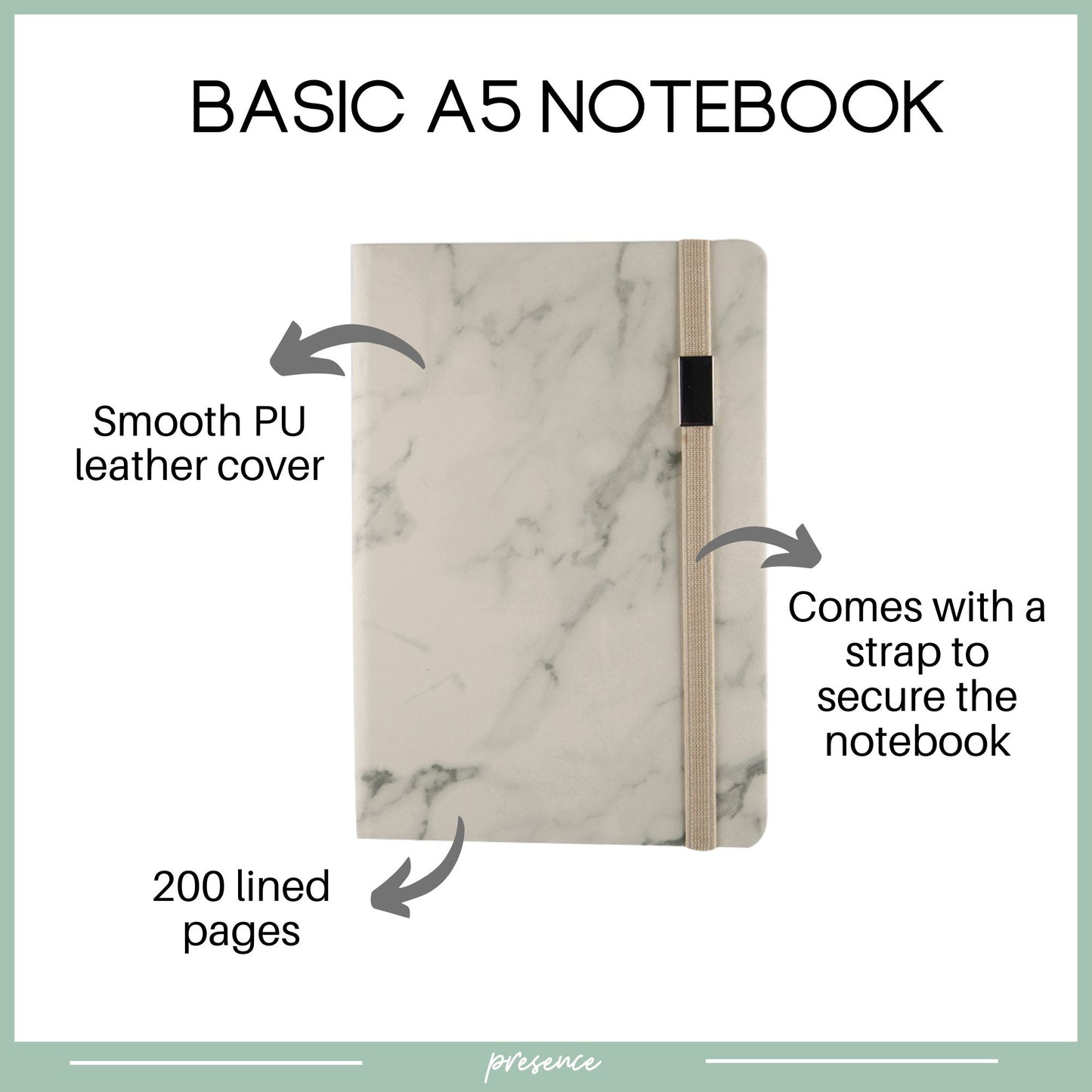 Personalised Marble Notebook A5