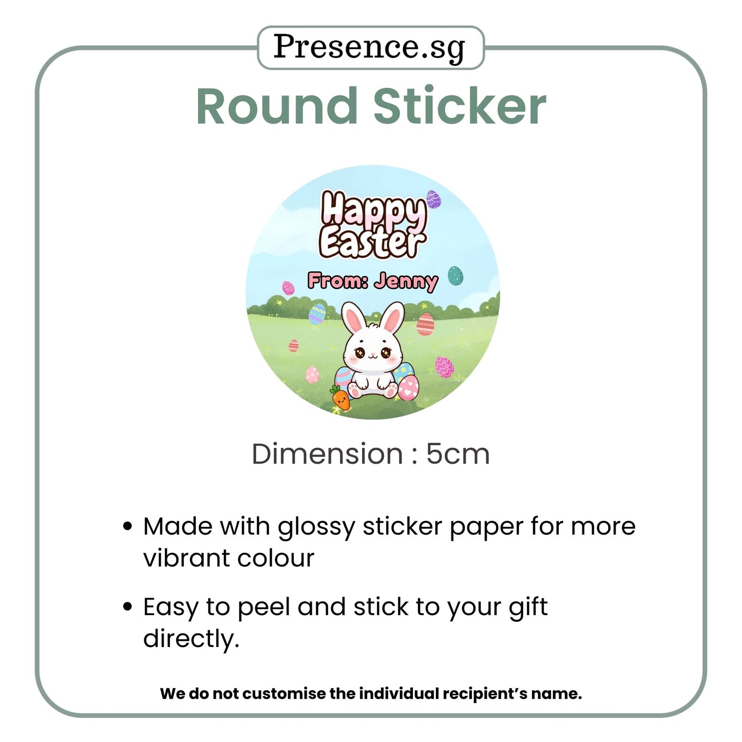 Customised Easter Day Stickers – 6 Designs