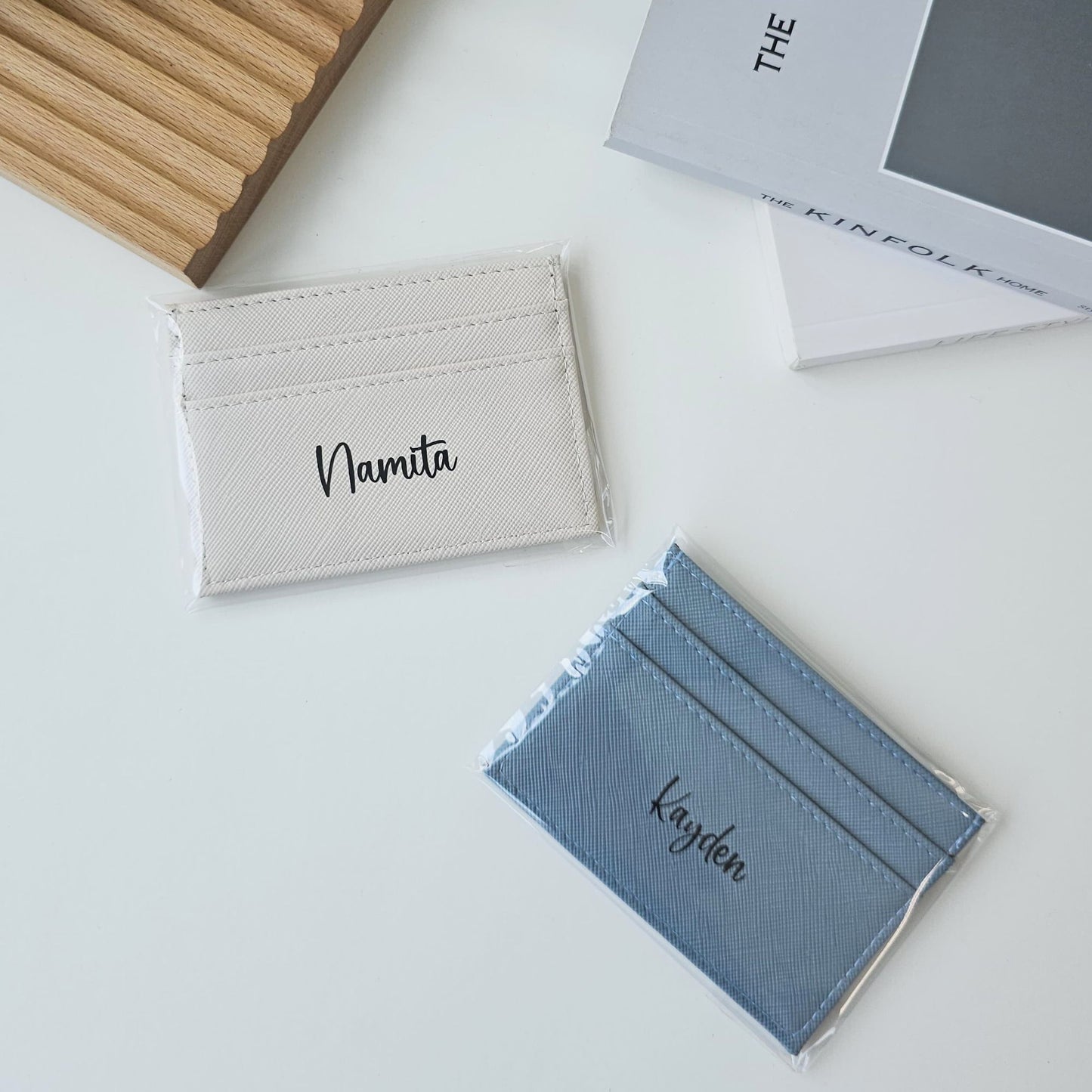 Personalized Saffiano Leather Card Holder
