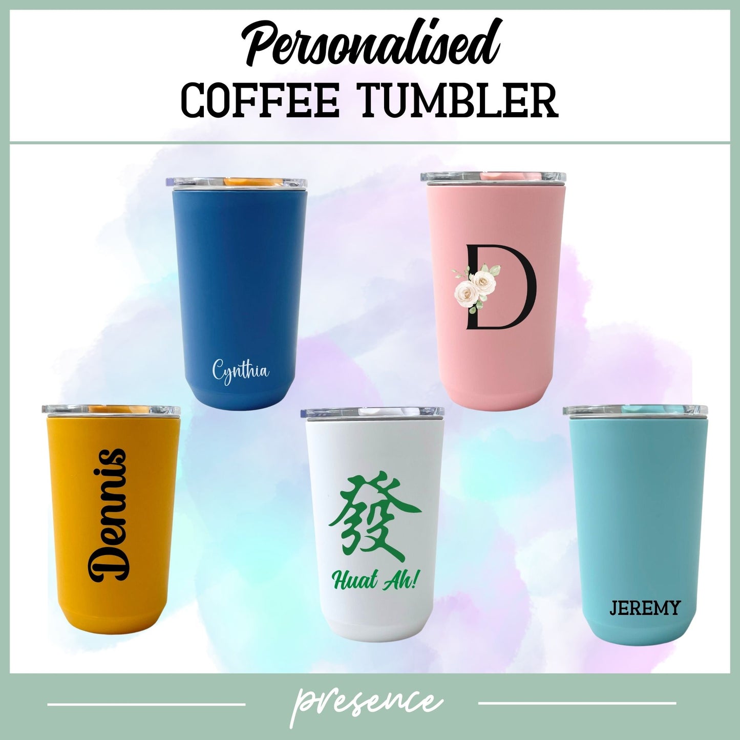 Personalized Coffee Tumbler with printed design