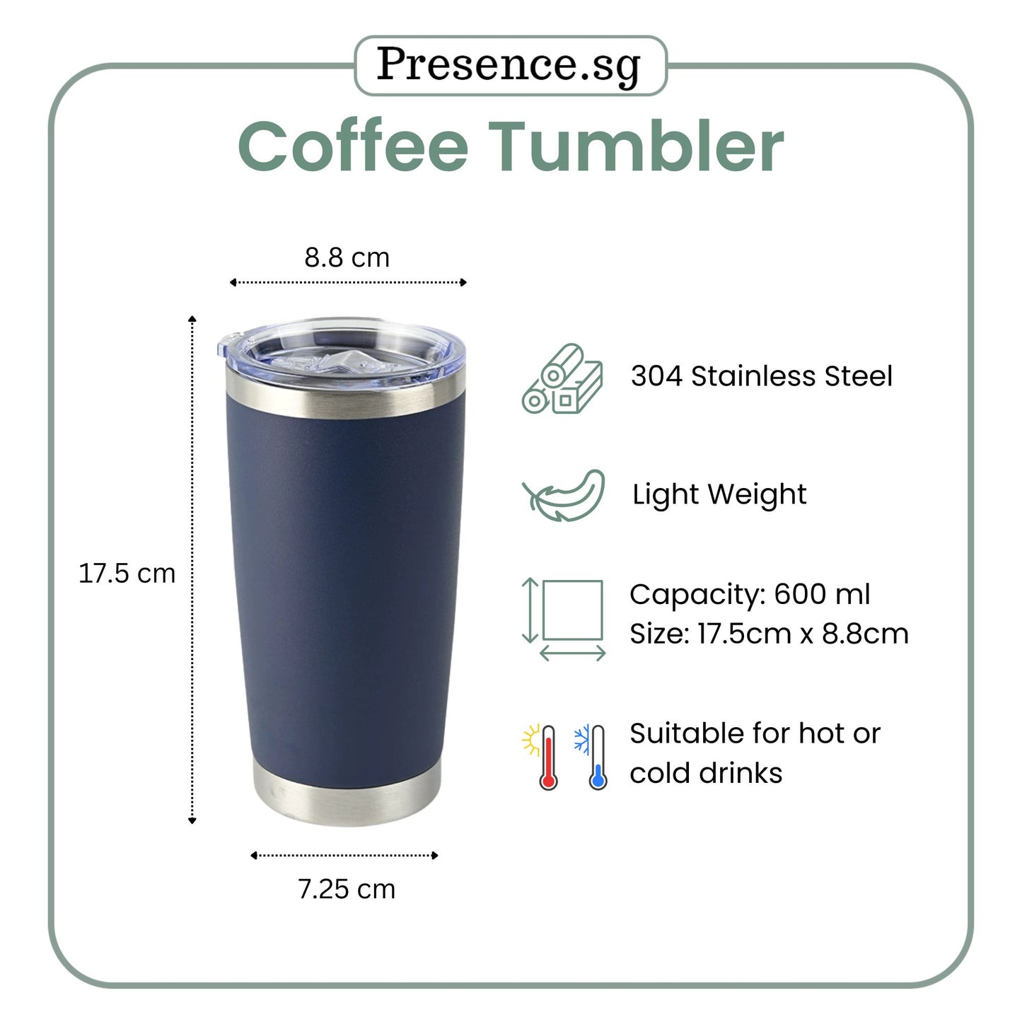 Personalised Coffee Tumbler Magnum Mug 600ml with monogram