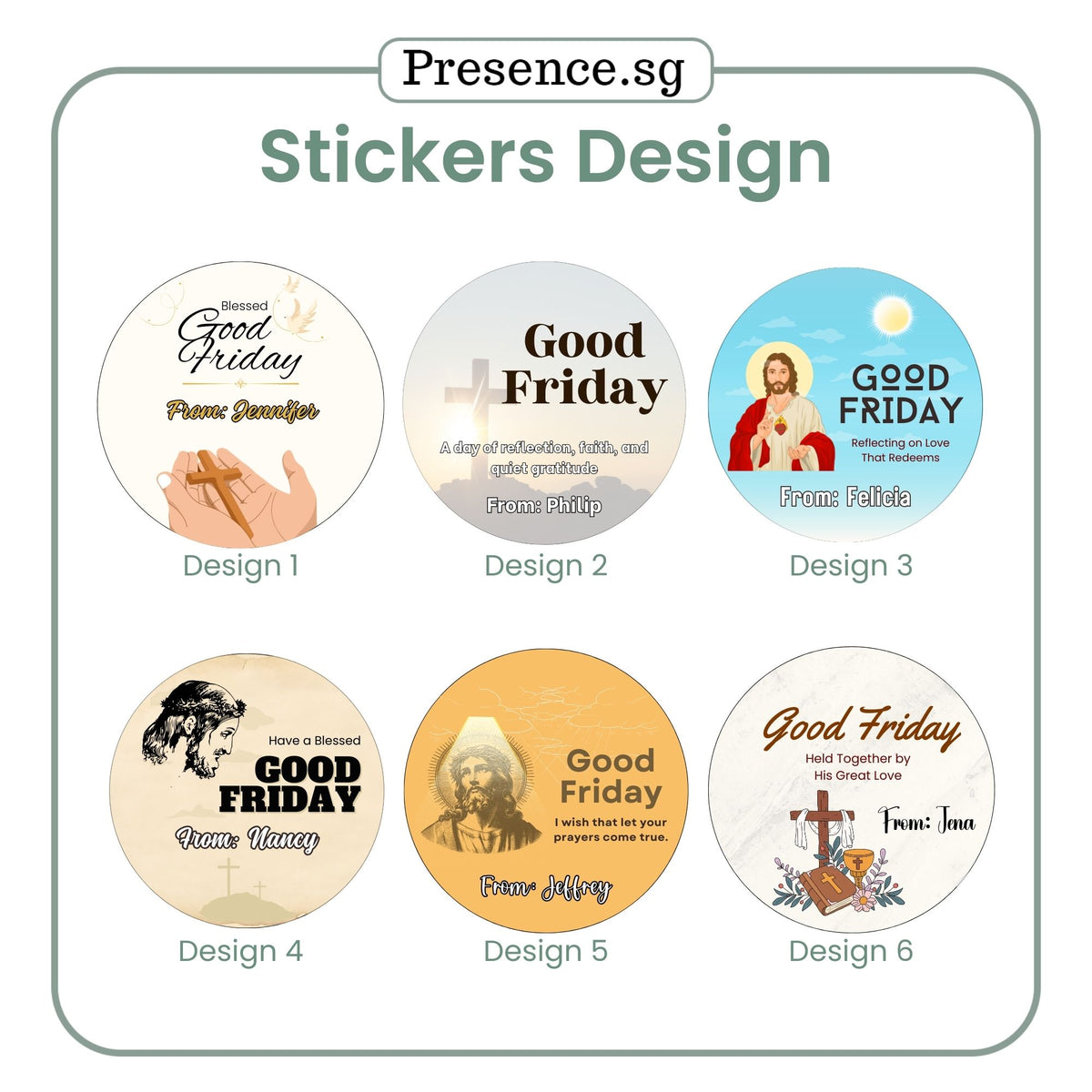 Friday Update Sticker Customised Good Friday‘s Stickers – 6 Designs – Presence
