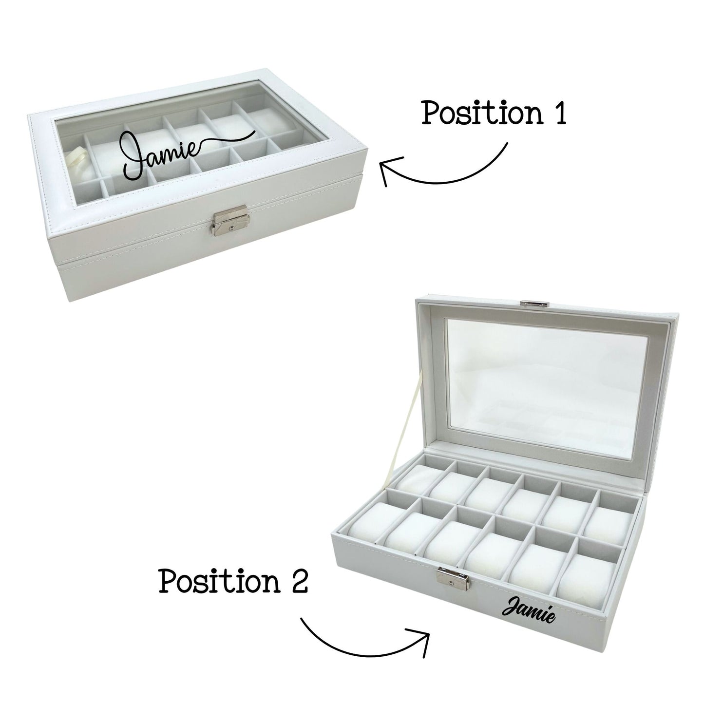 Personalised Watch Box - White