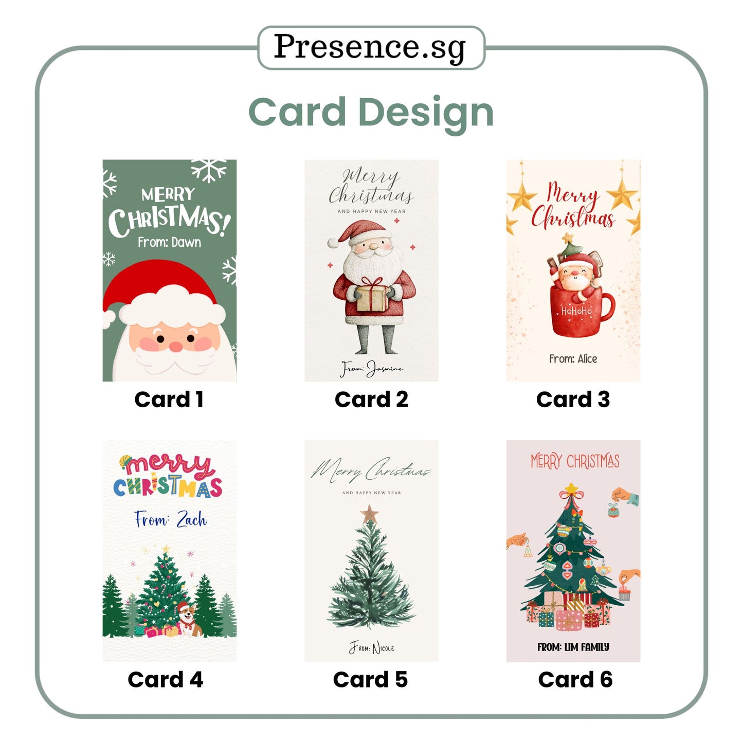 Personalised Christmas Gift Card (5 x 8.2cm)